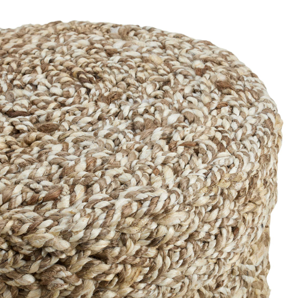 Jaipur Living Jaipur Living Woven Jute Cylinder Pouf Earthy Basket Weave Accent for Boho Rooms 16 W x 16 L x 12 H POF100484