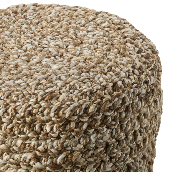 Jaipur Living Jaipur Living Woven Jute Cylinder Pouf Earthy Basket Weave Accent for Boho Rooms 16 W x 16 L x 18 H POF100485