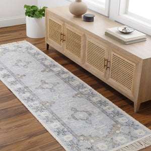 Bursa BUR-2305 2'6" x 8' Runner Handmade Rug BUR2305-268  Light Blue, Cream, Gray, Black Surya
