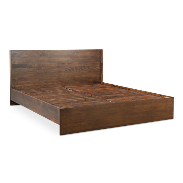 Moe's Home Everett Queen Bed - Solid Mango Wood With Timeless Design And Supportive Acacia Slats For Comfort Brown Solid Mango Wood,Acacia Wood Slats Bv-1021-20-0