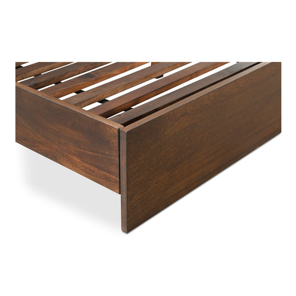 Moe's Home Everett Queen Bed - Solid Mango Wood With Timeless Design And Supportive Acacia Slats For Comfort Brown Solid Mango Wood,Acacia Wood Slats Bv-1021-20-0