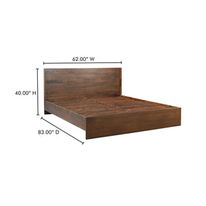 Moe's Home Everett Queen Bed - Solid Mango Wood With Timeless Design And Supportive Acacia Slats For Comfort Brown Solid Mango Wood,Acacia Wood Slats Bv-1021-20-0