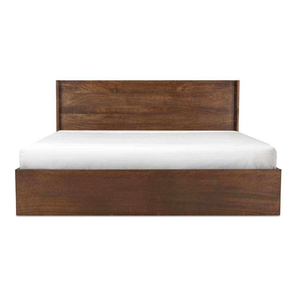 Moe's Home Everett Queen Bed - Solid Mango Wood With Timeless Design And Supportive Acacia Slats For Comfort Brown Solid Mango Wood,Acacia Wood Slats Bv-1021-20-0