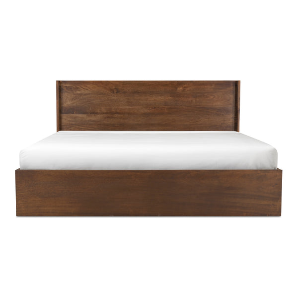 Moe's Home Everett Queen Bed - Solid Mango Wood With Timeless Design And Supportive Acacia Slats For Comfort Brown Solid Mango Wood,Acacia Wood Slats Bv-1021-20-0