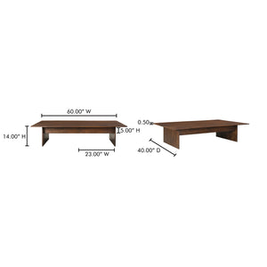 Moe's Home Everett Coffee Table – Elegant Solid Mango Wood Design With Ample Storage For Modern Living Spaces Brown Solid Mango Wood,Mango Wood Veneer Over Plywood (Back And Drawer Bottom) Bv-1024-20