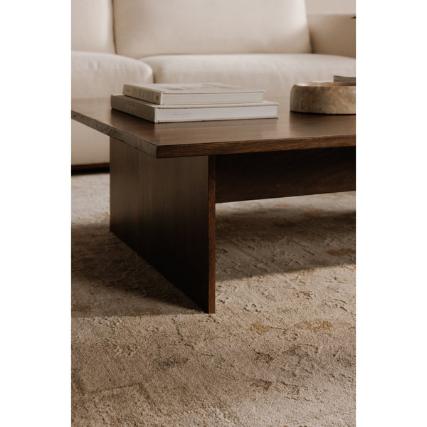 Moe's Home Everett Coffee Table – Elegant Solid Mango Wood Design With Ample Storage For Modern Living Spaces Brown Solid Mango Wood,Mango Wood Veneer Over Plywood (Back And Drawer Bottom) Bv-1024-20