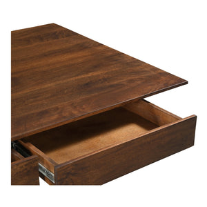 Moe's Home Everett Coffee Table – Elegant Solid Mango Wood Design With Ample Storage For Modern Living Spaces Brown Solid Mango Wood,Mango Wood Veneer Over Plywood (Back And Drawer Bottom) Bv-1024-20