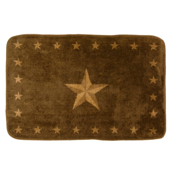 Hiend Accents Luxury Star Dark Chocolate Rug - Stylish Western Design With Anti-slip Backing For Safety And Comfort Brown,Tan 100% Premium Arylic,Latex Backing Bw1001-os-dc