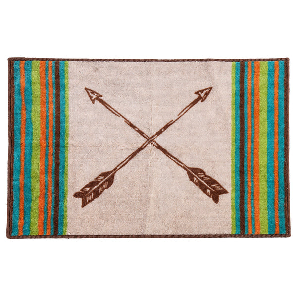 Hiend Accents Serape Arrow Design Rug - Vibrant Southwestern Accent For Kitchen Or Bathroom With Anti-slip Backing Brown,Turquoise  Bw1753