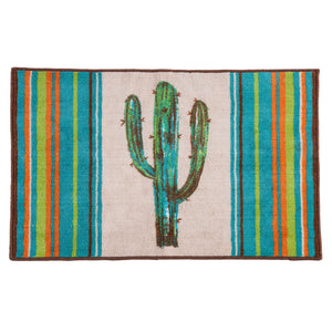 Hiend Accents Serape Colorful Cactus Rug - Elevate Your Home Decor With Southwestern Charm And Vibrant Style Green,Turquoise 100% Acrylic With Anti,Slip Latex Backing Bw1754