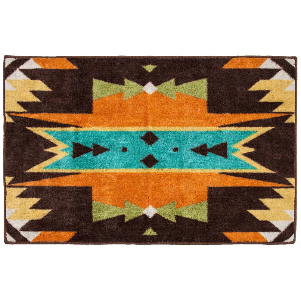 Hiend Accents Mesa Bright Rug - Infuse Southwest Charm And Vibrancy Into Your Home Decor With Durability & Style Orange,Brown 100% Premium Arylic,Latex Backing Bw1813