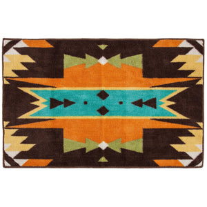 Hiend Accents Mesa Bright Rug - Infuse Southwest Charm And Vibrancy Into Your Home Decor With Durability & Style Orange,Brown 100% Premium Arylic,Latex Backing Bw1813