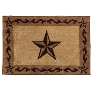 Hiend Accents Star Scroll Motif Rug - Rustic Elegance With Anti-slip Backing For Warm, Inviting Spaces Brown,Chocolate 100% Premium Arylic,Latex Backing Bw2010-os-dt