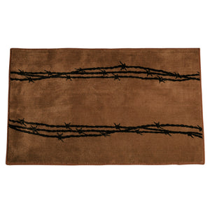 Hiend Accents Barbwire Print Rug - Rustic Charm For Kitchen Or Bath With Anti-slip Backing And Durable Design Brown 100% Acrylic With Anti,Slip Latex Backing Bw3190-os-ch