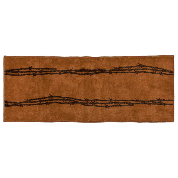 Hiend Accents Barbwire Print Rug - Rustic Charm For Kitchen Or Bath With Anti-slip Backing And Durable Design Brown 100% Acrylic With Anti,Slip Latex Backing Bw3190-ts-ch