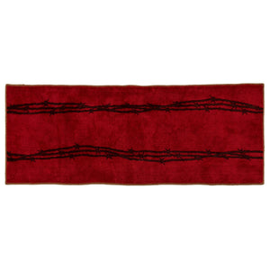 Hiend Accents Barbwire Print Rug - Rustic Charm For Kitchen Or Bath With Anti-slip Backing And Durable Design Red 100% Premium Arylic,Latex Backing Bw3190-ts-rd