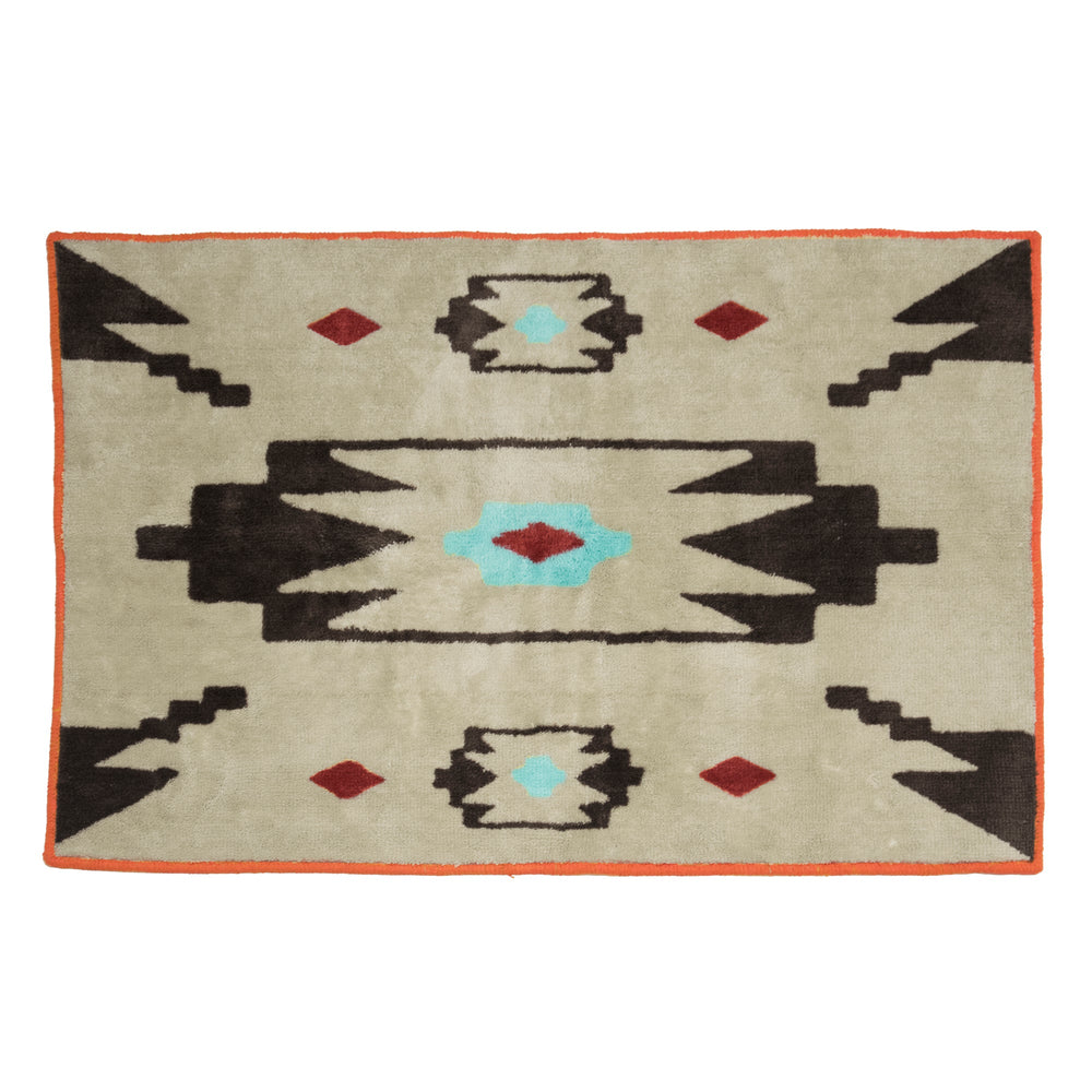 Hiend Accents Artesia Southwestern Charm Rug - Elegant Earth Tones With Vibrant Accents For Any Living Space Cream,Brown,Red 100% Premium Arylic,Latex Backing Bw3510-tt-oc