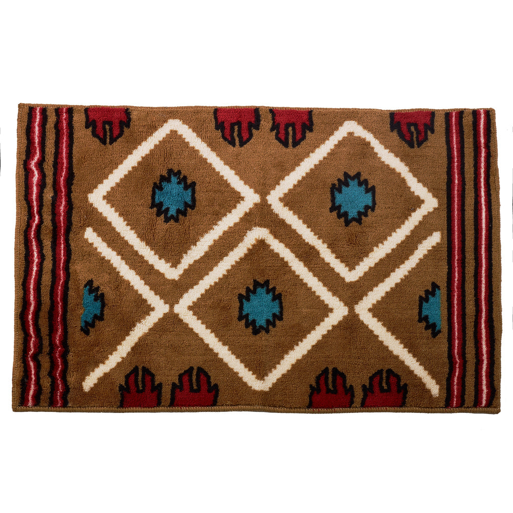 Hiend Accents Santa Fe Rug - Transform Your Space With Southwestern Charm And Rustic Elegance For Any Room Brown,White,Blue 100% Premium Arylic,Latex Backing Bw3514-tt-oc