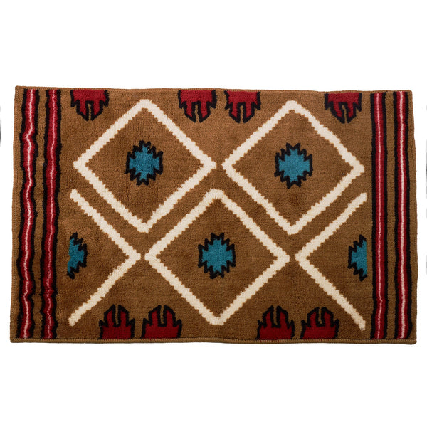 Hiend Accents Santa Fe Rug - Transform Your Space With Southwestern Charm And Rustic Elegance For Any Room Brown,White,Blue 100% Premium Arylic,Latex Backing Bw3514-tt-oc