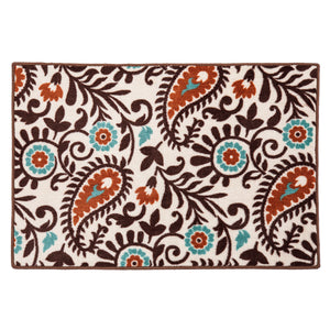 Hiend Accents Rebecca Paisley Kitchen/Bath Rugs - Elevate Your Space With Elegant Floral Design And Comfort Multi Color 100% Acrylic With Anti,Slip Latex Backing Bw3517
