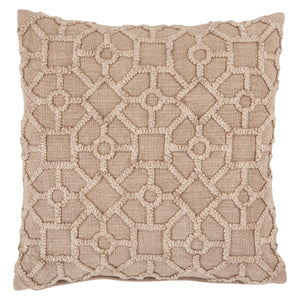 Jaipur Living Vibe by Jaipur Living Espanola Tufted Trellis Cotton Throw Pillow for Coastal Rooms Gray Down PLW103645
