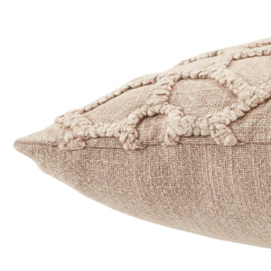 Jaipur Living Vibe by Jaipur Living Tufted Lattice Cotton Pillow Cover for Coastal Neutral Decor Gray PLC102394