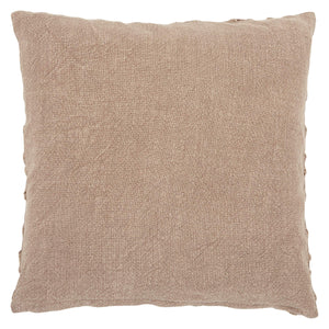 Jaipur Living Vibe by Jaipur Living Tufted Lattice Cotton Pillow Cover for Coastal Neutral Decor Taupe PLC102395