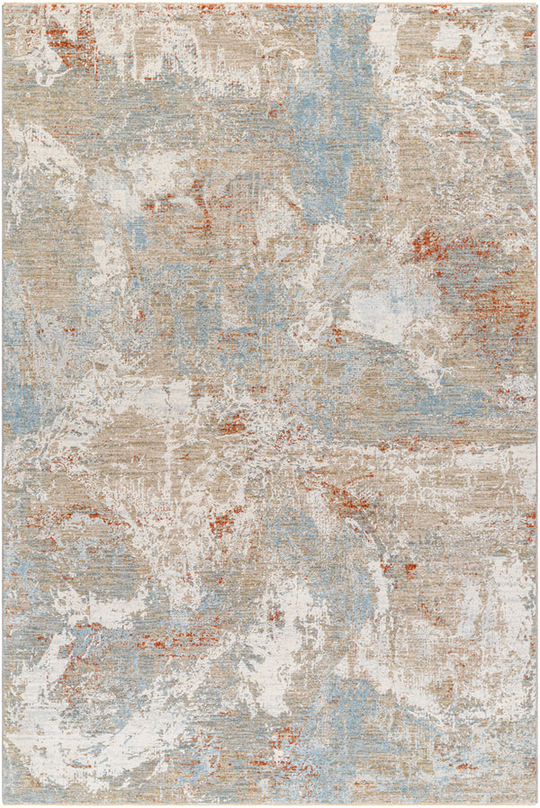 Brunswick BWK-2335 6'7" x 9'6" Machine Woven Rug BWK2335-6796  Taupe, Gray, Cream, Blue, Light Slate, Seafoam Surya