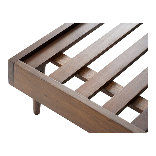 Moe's Home Pablo Bed - Exquisite Solid Sheesham Wood With Handcrafted Carved Headboard For Timeless Elegance Brown Solid Sheesham,Carved Sheesham Wood Headboard On Mdf Bz-1133-03-0