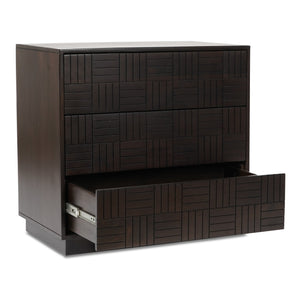 Moe's Home Denman 3 Drawer Nightstand - Timeless Mango Wood Design With Unique Woodgrain Character And Charm Brown Solid Mango Wood,Mdf Back And Drawer Bottom Bz-1138-20