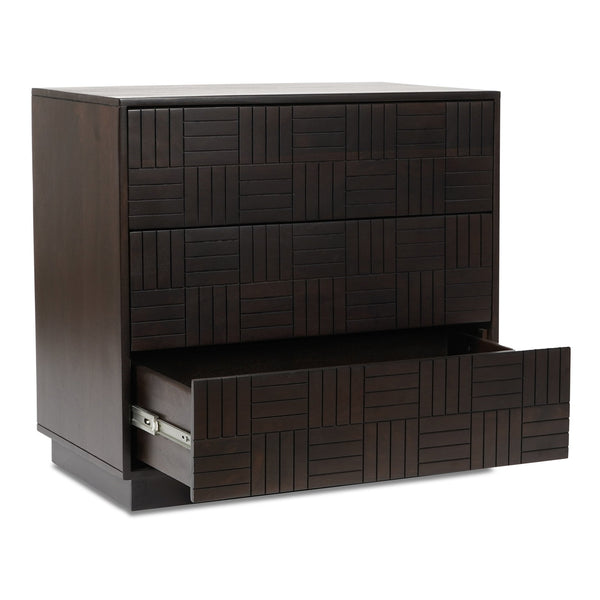 Moe's Home Denman 3 Drawer Nightstand - Timeless Mango Wood Design With Unique Woodgrain Character And Charm Brown Solid Mango Wood,Mdf Back And Drawer Bottom Bz-1138-20