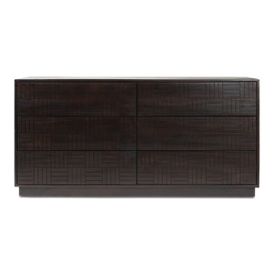 Moe's Home Denman 6 Drawer Dresser - Exquisite Solid Mango Wood Craftsmanship With Unique Woodgrain Design Brown Solid Mango Wood,Mdf Back And Drawer Bottom Bz-1139-20