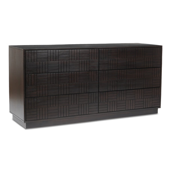 Moe's Home Denman 6 Drawer Dresser - Exquisite Solid Mango Wood Craftsmanship With Unique Woodgrain Design Brown Solid Mango Wood,Mdf Back And Drawer Bottom Bz-1139-20