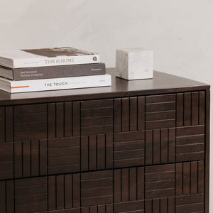 Moe's Home Denman 6 Drawer Dresser - Exquisite Solid Mango Wood Craftsmanship With Unique Woodgrain Design Brown Solid Mango Wood,Mdf Back And Drawer Bottom Bz-1139-20