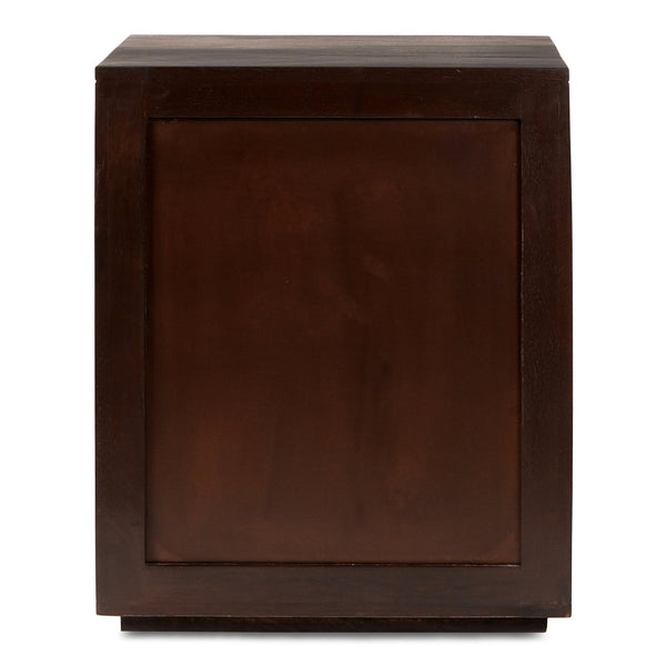 Moe's Home Denman Nightstand: Handcrafted Solid Mango Wood With Unique Parquet Design And Felt-lined Drawers Brown Solid Mango Wood,Mdf Back And Drawer Bottom Bz-1140-20