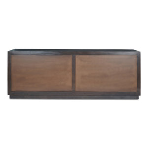 Moe's Home Denman 4-door Sideboard - Elegant Solid Mango Wood Design With Unique Parquet-inspired Details Brown Solid Mango Wood,Mdf Back And Drawer Bottom Bz-1141-20