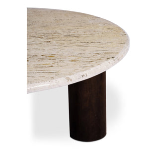Moe's Home Landon Coffee Table With Stunning Turkish Travertine Top And Rich Mango Wood Base For Style Beige Turkish Beige Travertine,Mango Wood Bz-1153-34-0