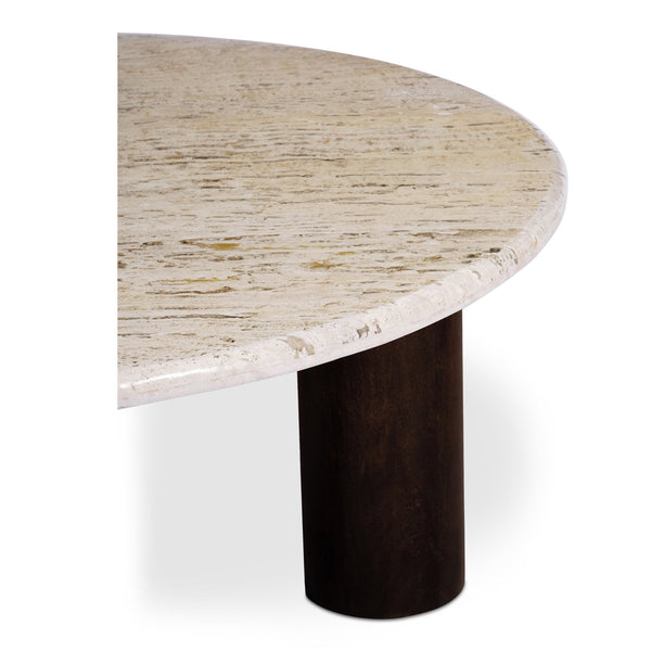 Moe's Home Landon Coffee Table With Stunning Turkish Travertine Top And Rich Mango Wood Base For Style Beige Turkish Beige Travertine,Mango Wood Bz-1153-34-0