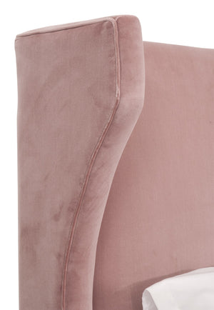 Essentials For Living Balboa Twin Bed - Elegant Upholstered Design With Wingback Headboard And Natural Gray Oak Feet Natural Gray Oak Solid Oak Wood,Plywood,Metal 7128-t.Pet/Ng