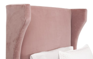 Essentials For Living Balboa Twin Bed - Elegant Upholstered Design With Wingback Headboard And Natural Gray Oak Feet Natural Gray Oak Solid Oak Wood,Plywood,Metal 7128-t.Pet/Ng