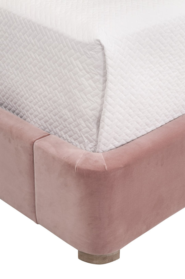 Essentials For Living Balboa Twin Bed - Elegant Upholstered Design With Wingback Headboard And Natural Gray Oak Feet Natural Gray Oak Solid Oak Wood,Plywood,Metal 7128-t.Pet/Ng