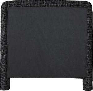 Meridian Furniture Baylor Chenille Upholstered Twin Bed Curved Headboard Contemporary Bedroom Style and Comfort Black BaylorBlack-T
