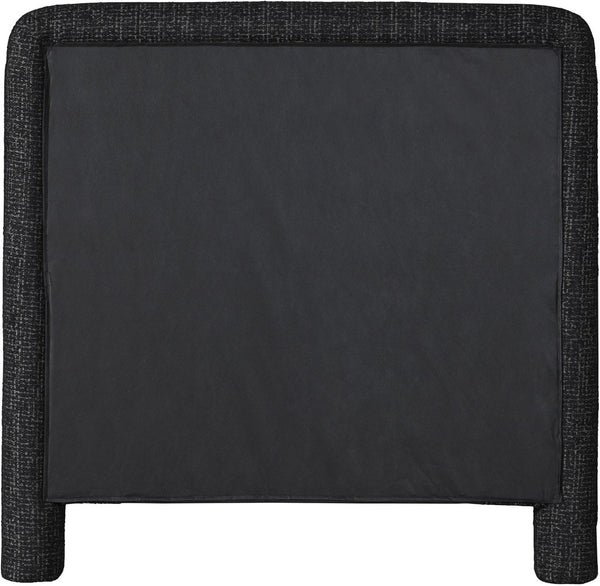 Meridian Furniture Baylor Chenille Upholstered Twin Bed Curved Headboard Contemporary Bedroom Style and Comfort Black BaylorBlack-T