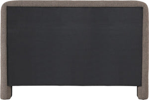 Meridian Furniture Baylor Chenille Upholstered King Bed Soft Curved Frame for Modern Contemporary Bedrooms Brown BaylorBrown-K