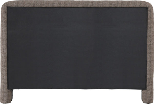 Meridian Furniture Baylor Queen Upholstered Bed Chenille Fabric Curved Headboard Modern Bedroom Focal Point Brown BaylorBrown-Q