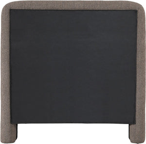 Meridian Furniture Baylor Chenille Upholstered Twin Bed Curved Headboard Contemporary Bedroom Style and Comfort Brown BaylorBrown-T