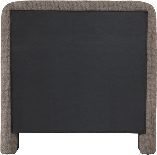 Meridian Furniture Baylor Chenille Upholstered Twin Bed Curved Headboard Contemporary Bedroom Style and Comfort Brown BaylorBrown-T