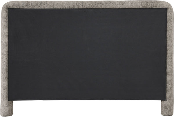 Meridian Furniture Baylor Chenille Upholstered King Bed Soft Curved Frame for Modern Contemporary Bedrooms Taupe BaylorTaupe-K