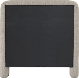 Meridian Furniture Baylor Chenille Upholstered Twin Bed Curved Headboard Contemporary Bedroom Style and Comfort Taupe BaylorTaupe-T