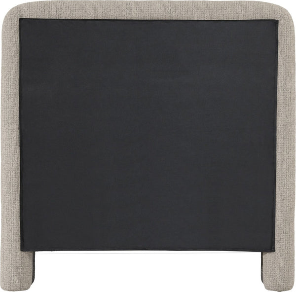 Meridian Furniture Baylor Chenille Upholstered Twin Bed Curved Headboard Contemporary Bedroom Style and Comfort Taupe BaylorTaupe-T